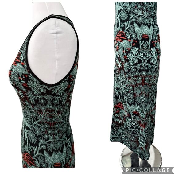 Peruvian Connection Pima Cotton Sleeveless Knit Jacquard Midi Dress Size XS - Picture 8 of 14